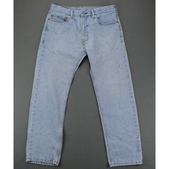 Levi's Other - Levis 505 Jeans Mens 34x29 Blue Regular Fit Mid Rise Straight Leg Actual 33x29